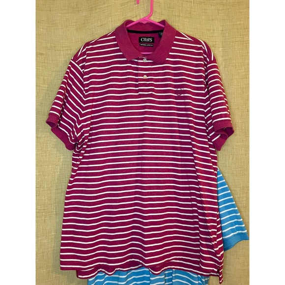 Chaps Other - Chaps Natural Stretch Polo Shirt (LOT of 2) Striped Casual Classic XXL